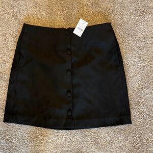J. Crew Black Mini Skirt with Front Covered Buttons